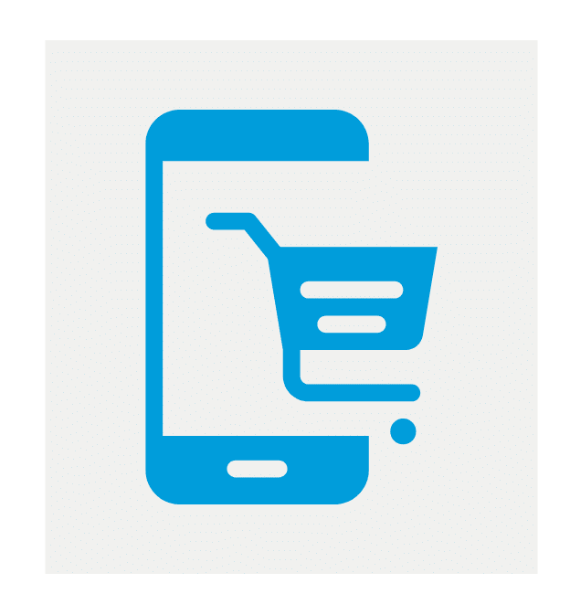 E-commerce cart on phone icon showing growth in industrial real estate investing 2025