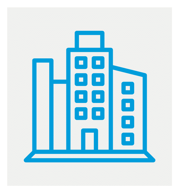 Office building icon symbolizing office market repositioning and investment in 2025